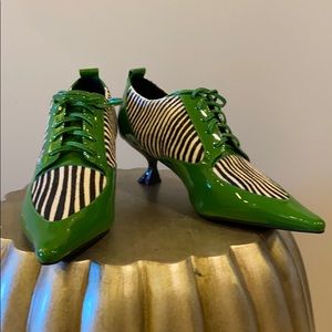 Jeffrey Campbell fur against patent kitten heels